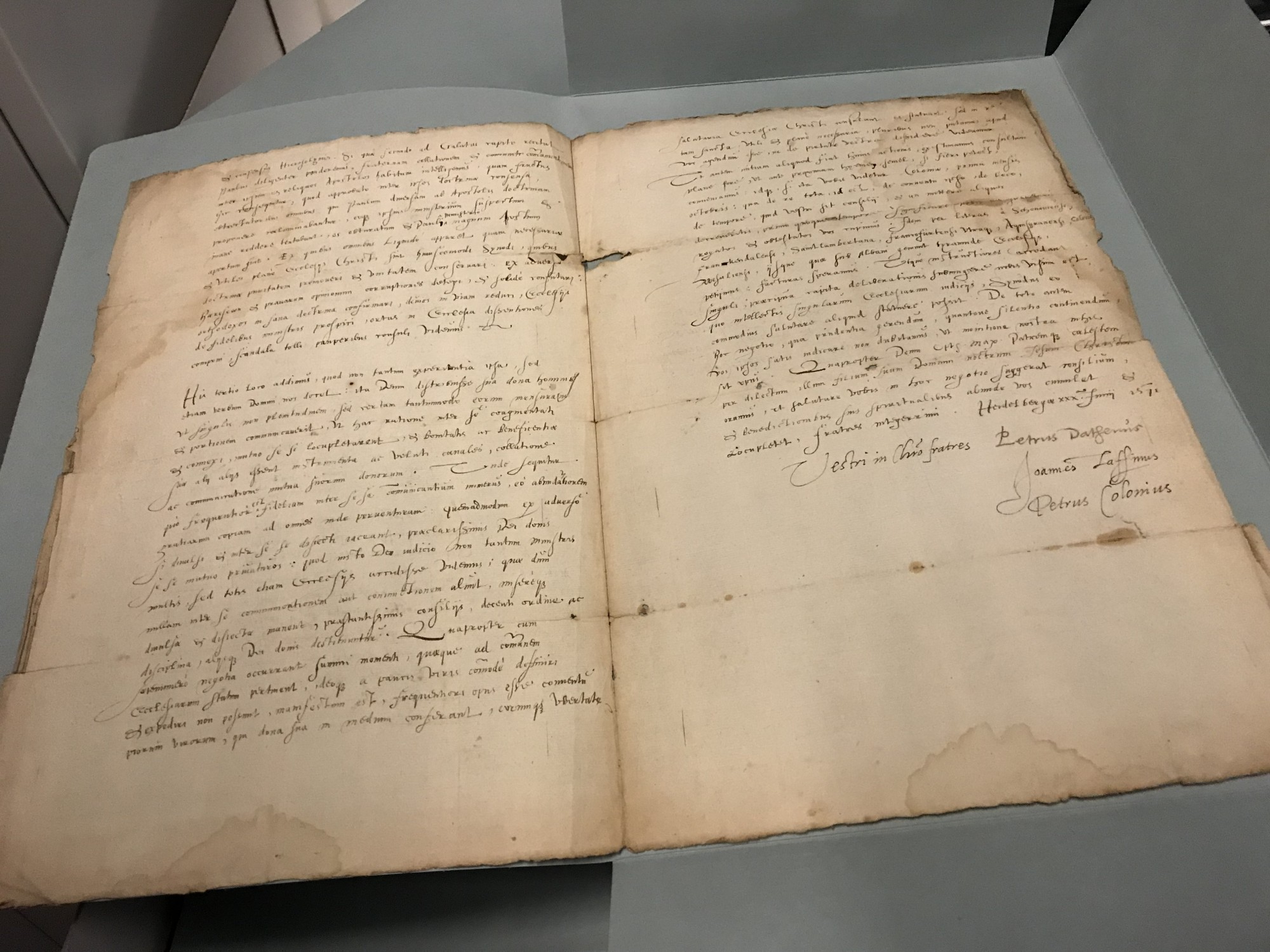 Einladungsschreiben zur Emder Synode aus Heidelberg vom 30. Juni 1571, Johannes a Lasco Bibliothek; Foto: Aleida Siller